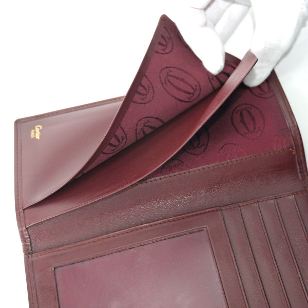 Cartier　マストライン レザー長財布（ボルドー）