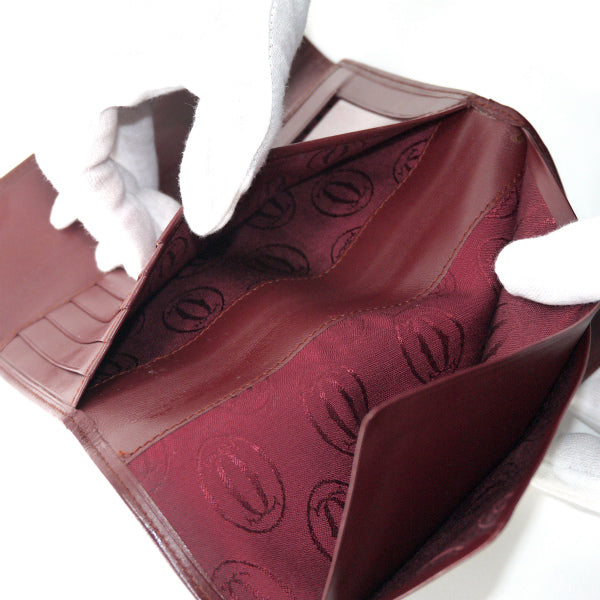 Cartier　マストライン レザー長財布（ボルドー）