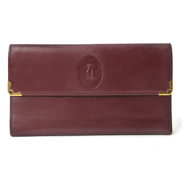 Cartier　マストライン レザー長財布（ボルドー）