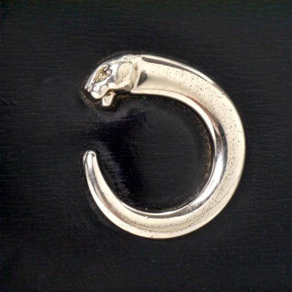 Cartier　パンテールライン パテントレザー折財布（黒）