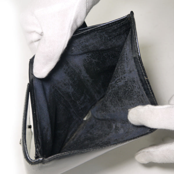 Cartier　パンテールライン パテントレザー折財布（黒）