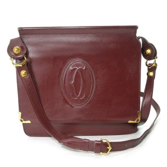 Cartier　マストライン ビッグロゴエンボスショルダー（ボルドー）