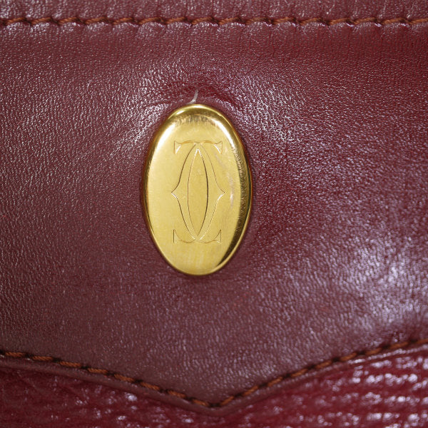 Cartier 薄型スクエア斜めがけショルダー（ボルドー）