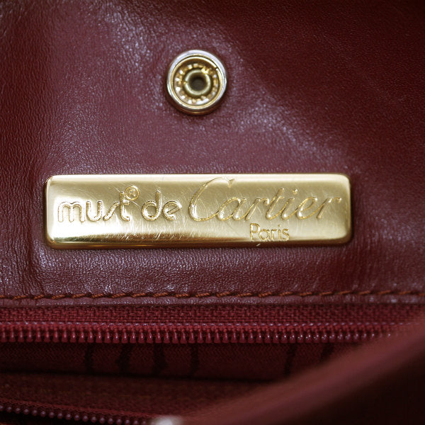 Cartier 薄型スクエア斜めがけショルダー（ボルドー）