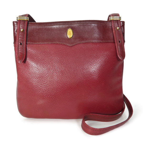 Cartier 薄型スクエア斜めがけショルダー（ボルドー）