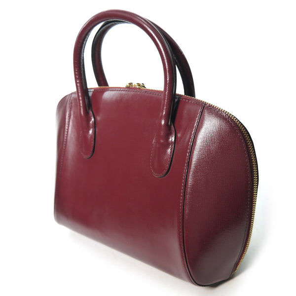 Cartier ラウンドファスナー総革ミニボストン（ボルドー）