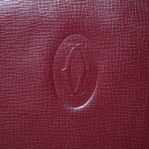 Cartier ラウンドファスナー総革ミニボストン（ボルドー）