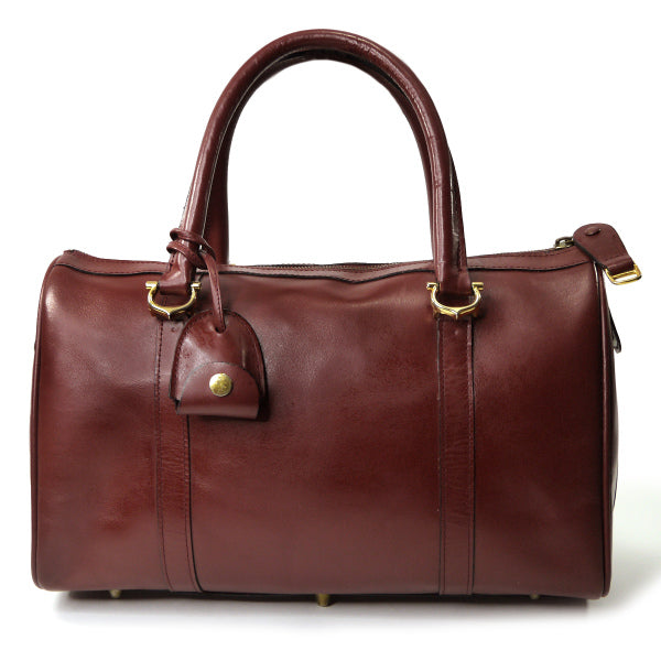 Cartier 鍵付きレザー中型ボストン（ボルドー）