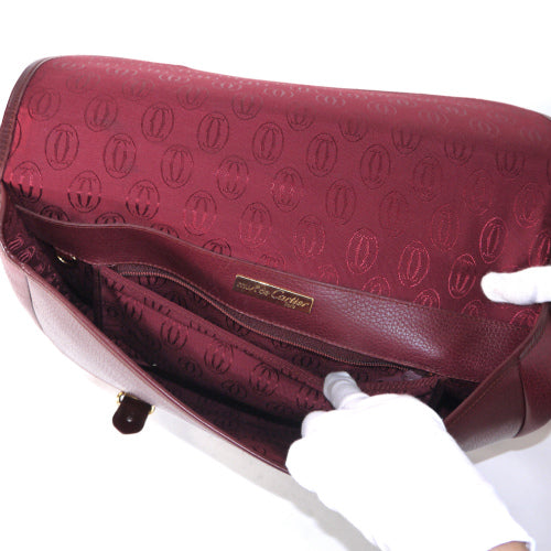 Cartier＜訳あり＞ボルドー大ブリーフショルダー