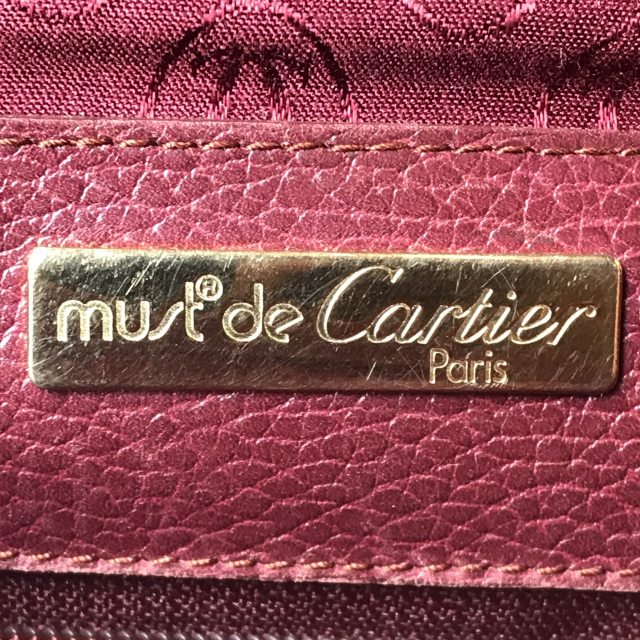 Cartier＜訳あり＞ボルドー大ブリーフショルダー