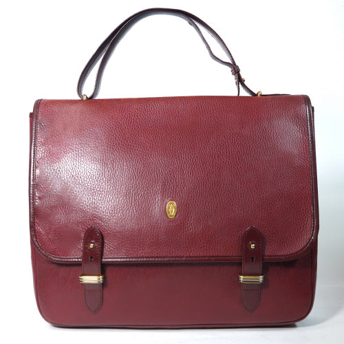 Cartier＜訳あり＞ボルドー大ブリーフショルダー