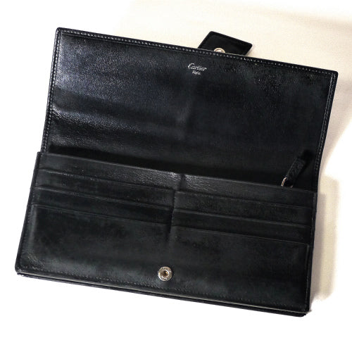 Cartier　 トリニティ 長財布 （黒・総皮）