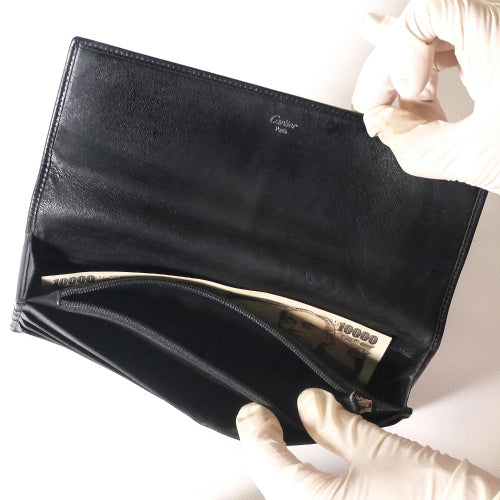 Cartier　 トリニティ 長財布 （黒・総皮）