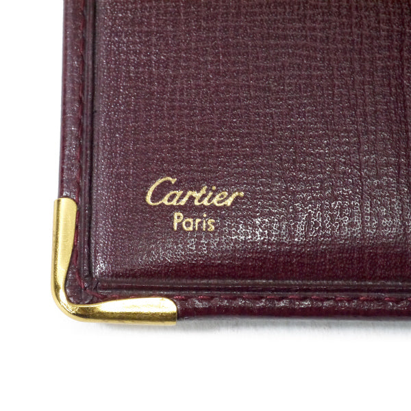 W様専用 Cartier  レザー２つ折れ財布（ボルドー 箱付き）