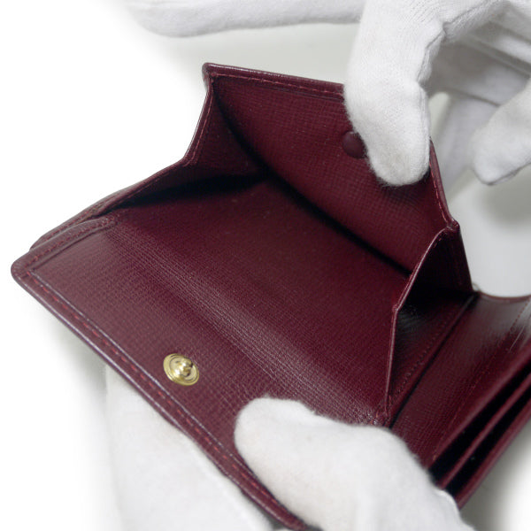 W様専用 Cartier  レザー２つ折れ財布（ボルドー 箱付き）