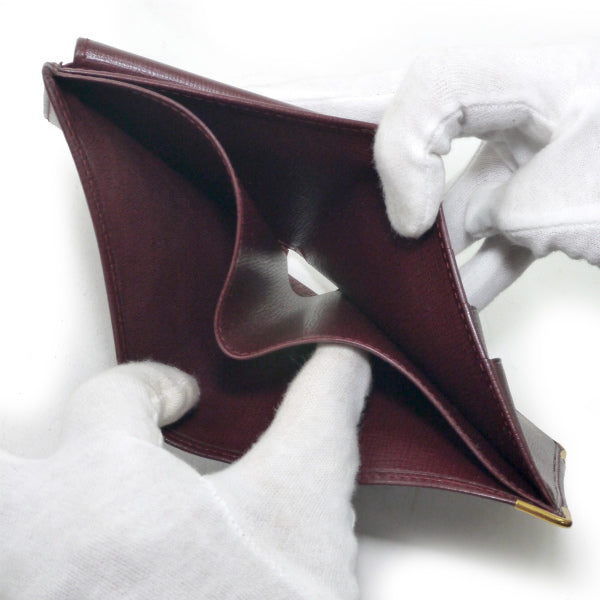 W様専用 Cartier  レザー２つ折れ財布（ボルドー 箱付き）