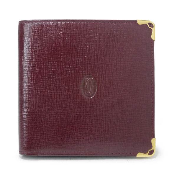 W様専用 Cartier  レザー２つ折れ財布（ボルドー 箱付き）
