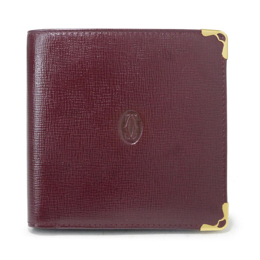 W様専用 Cartier  レザー２つ折れ財布（ボルドー 箱付き）