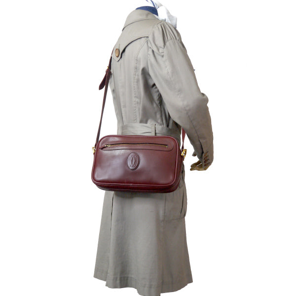 Cartier マストライン横長ショルダー（ボルドー）