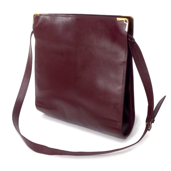 Cartier マストライン スクエア型がま口ショルダー（ボルドー）