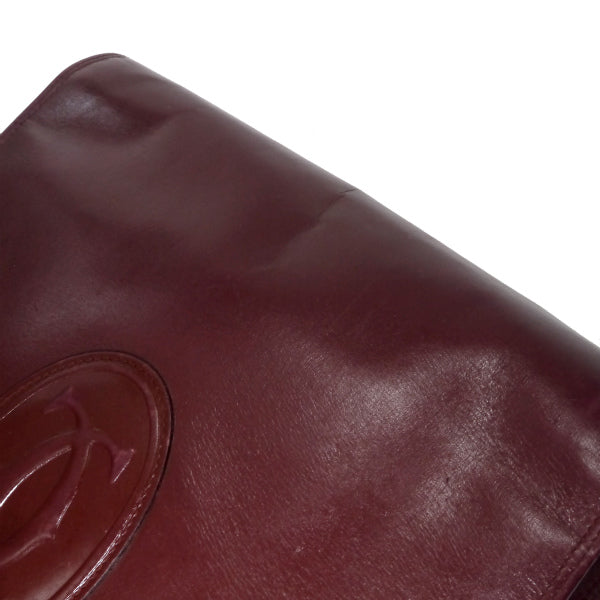 Cartier マストライン スクエア型がま口ショルダー（ボルドー）