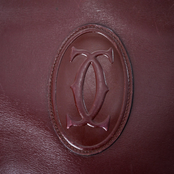 Cartier マストライン スクエア型がま口ショルダー（ボルドー）