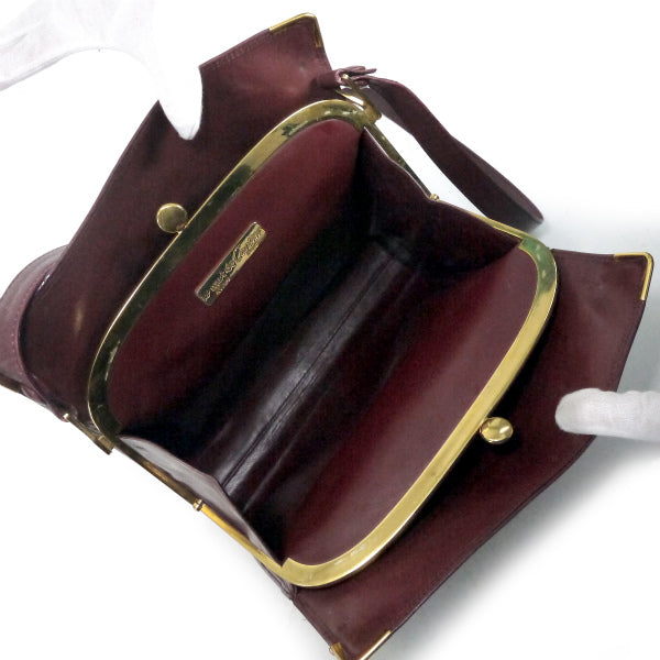 Cartier マストライン スクエア型がま口ショルダー（ボルドー）