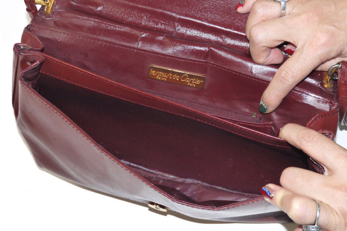 Cartier ボルドー2重ショルダー