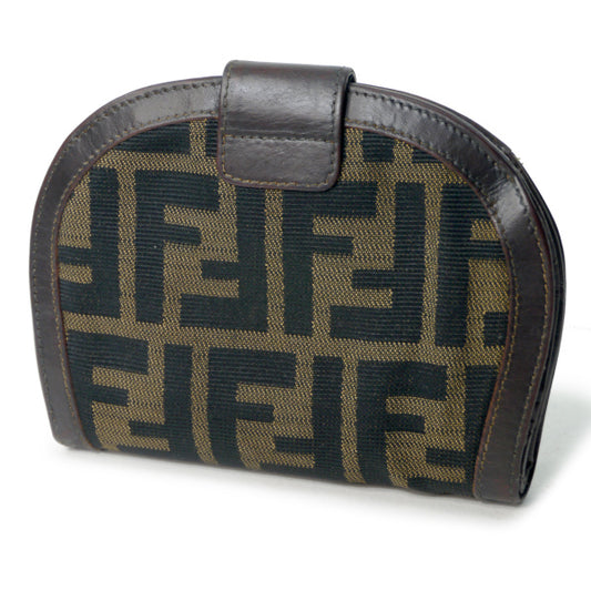 FENDI　ズッカ柄 ラウンド折財布（茶）