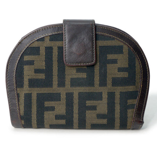 FENDI　ズッカ柄 ラウンド折財布（茶）