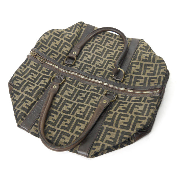 Fendi　ズッカ柄 大型ボストン（茶）