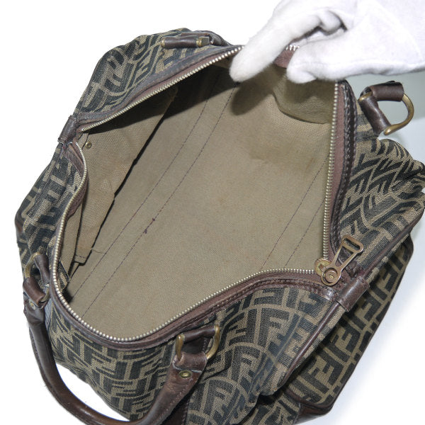 Fendi　ズッカ柄 大型ボストン（茶）