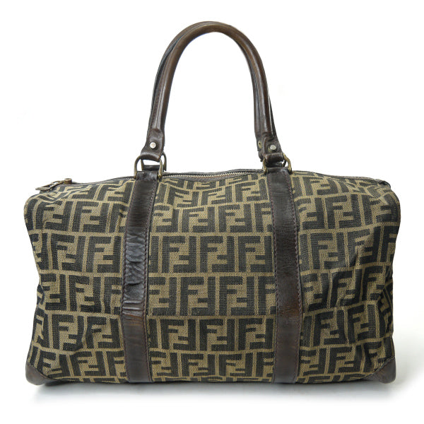 Fendi　ズッカ柄 大型ボストン（茶）