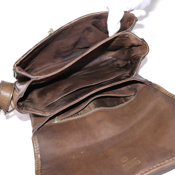 OLD Fendi　＜訳あり＞ズッカ柄 ショルダー（茶）