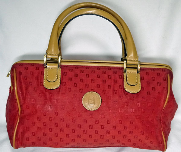 Fendi　ズッカ柄　赤ボストン