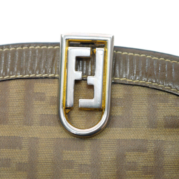 Fendi ズッカ柄ラウンド財布（カーキベージュ）