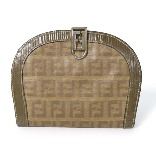 Fendi ズッカ柄ラウンド財布（カーキベージュ）