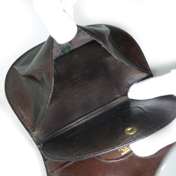 FENDI　ズッキーノ柄ビット留め具ラウンド財布（茶/スエード）