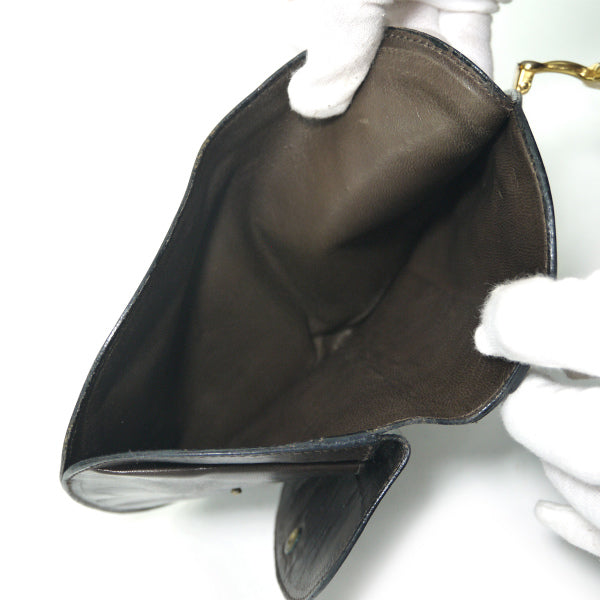 FENDI　ズッキーノ柄ビット留め具ラウンド財布（茶/スエード）