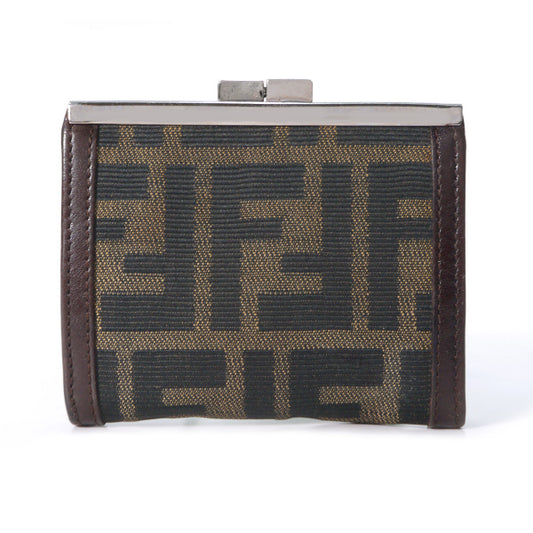 Fendi ズッカ柄 がま口コインケース(茶)