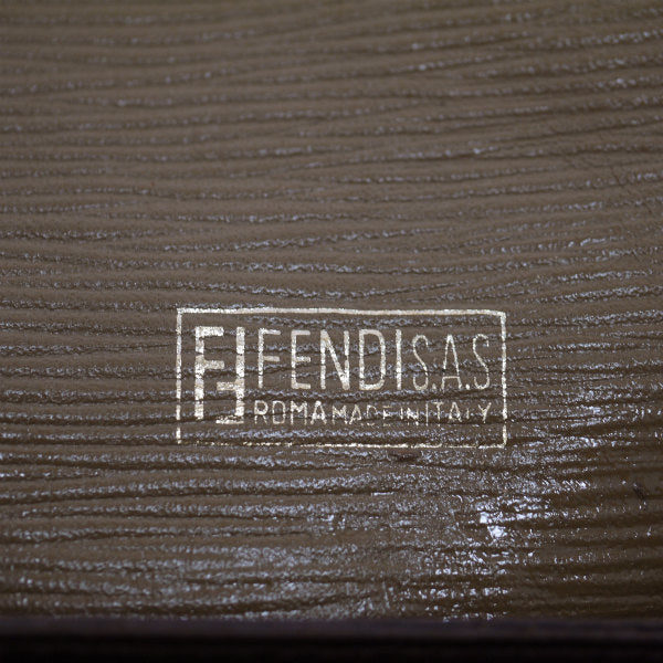 OLD Fendi ズッキーノ柄３層ショルダー（カーキベージュ）