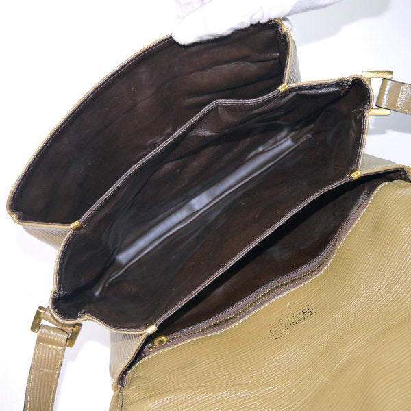 OLD Fendi ズッキーノ柄３層ショルダー（カーキベージュ）