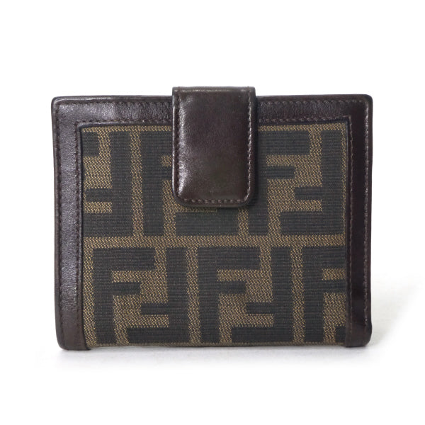 FENDI　ズッカ柄Wホック折財布（茶）