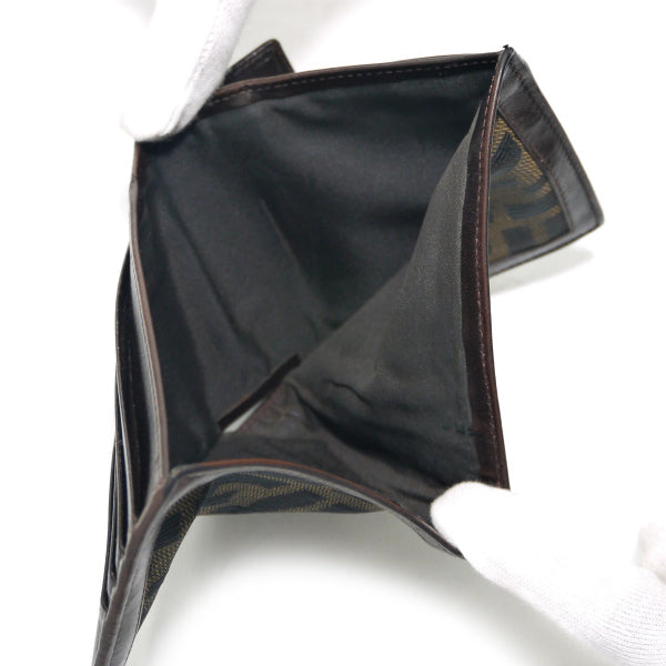 Fendi ズッカ柄２つ折れ財布（茶）