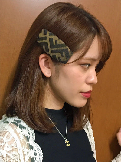 Fendi　ズッカ柄バレッタ（茶）