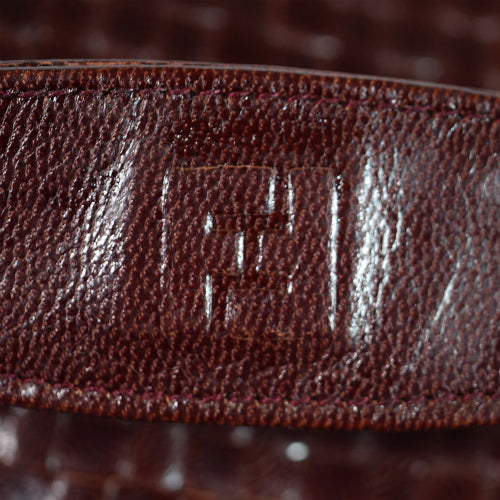 OLD Fendi 革編み込みショルダー（茶）