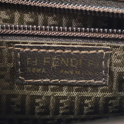 OLD Fendi 革編み込みショルダー（茶）