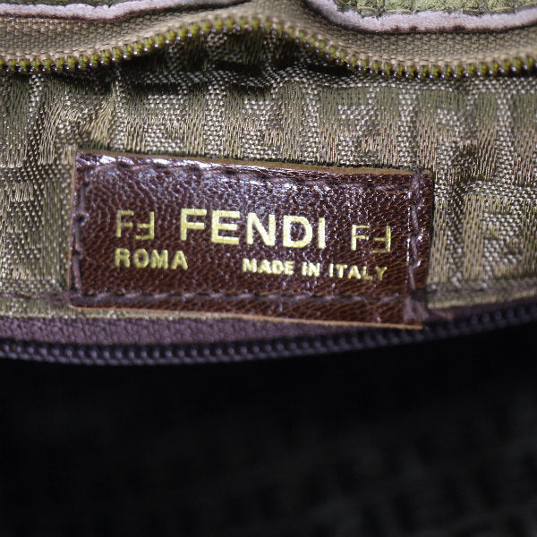 OLD Fendi レザーメッシュ ポシェット（ゴールド）