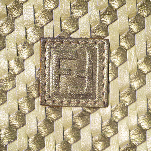 OLD Fendi レザーメッシュ ポシェット（ゴールド）