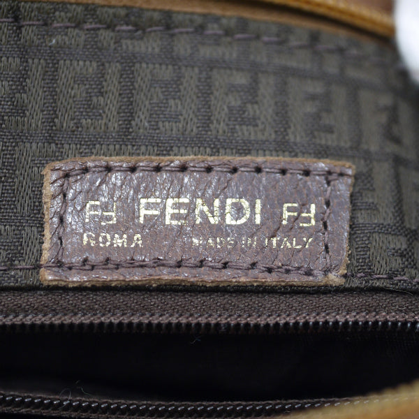 OLD Fendi 編み込みレザーショルダー（茶）